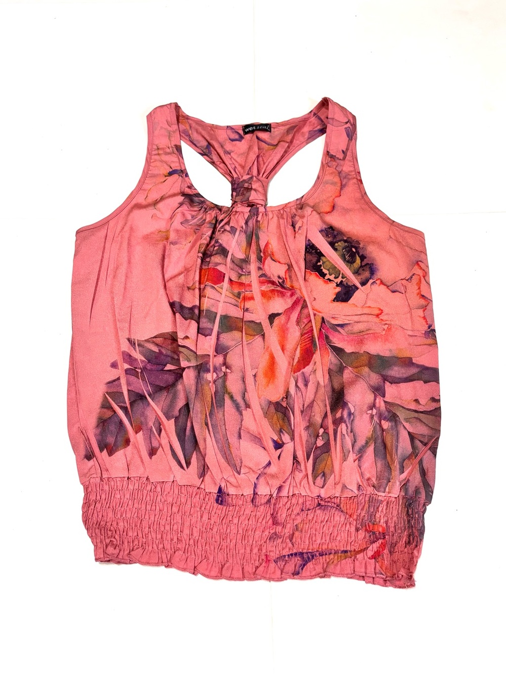 ⭐️Wet Seal Coral Pink Floral Racerback Tank